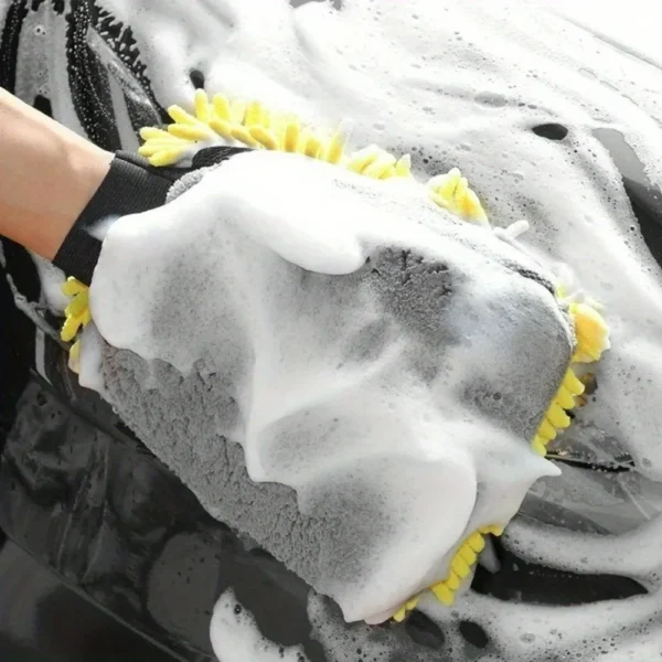 2pcs Chenille Microfiber Car Wash Mitt Thick Car Cleaning Mit
